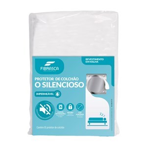 Imagen de Protector de colchón FIBRASCA, de poliéster, impermeable ajustable, 1 plaza, en bolsa