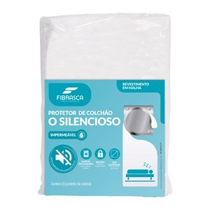 Imagen de Protector de colchón FIBRASCA, de poliéster, impermeable ajustable, 2 plazas, en bolsa