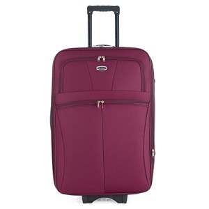 Imagen de Valija Berlina de tela 28" ROJO, de arrastre, semi rígida, ruedas en línea, fuelle 5cm con base extensible, 2 bolsillos exteriores,manija telescópica, tranca numérica, correa para ajustar ropa, bolsillo interior con cierre, color rojo