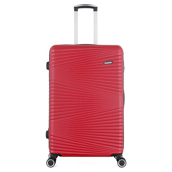 Imagen de Valija Berlina rígida 28" ROJO, ruedas omnidireccionales 360, manija telescópica, tranca numérica, correa para ajustar ropa, bolsillo interior con cierre, color rojo