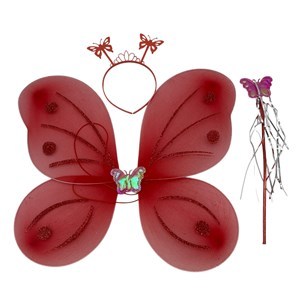 Imagen de Alitas mariposa con tiara y varita, en bolsa varios colores