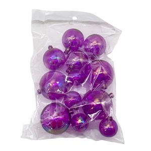 Imagen de Adorno bolas decorativas transparentes x12 diferentes tamaños, varios colores