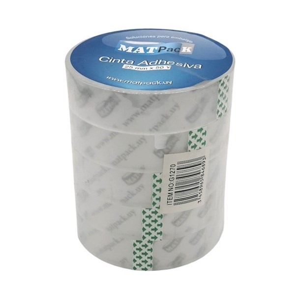 Imagen de Cinta adhesiva Matpack 50ys x25mm, para cintero, PACK x6 rollos