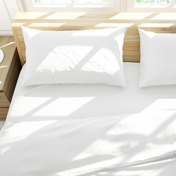 Imagen de Sábanas 2 plazas Berlina BLANCO, 140x190x25 200x220 50x75cm, set 4 piezas en poliester