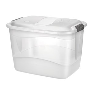 Imagen de Caja organizadora de plástico con tapa 20L, transparente