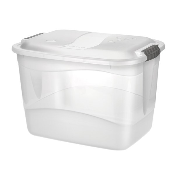 Imagen de Caja organizadora de plástico con tapa 20L, transparente