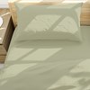 Imagen de Sábanas 1 plaza Berlina VERDE, 90x190x25 152x220 50x75cm set de 3 piezas en poliester, en sobre PVC