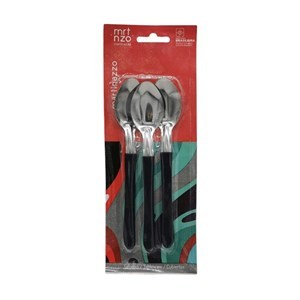 Imagen de Cubiertos cucharas de té x3 en blister acero inoxidable NEGRO, PIEMONTE MARTINAZZO