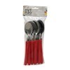 Imagen de Cubiertos cucharas de mesa x12 en bolsa acero inoxidable ROJO, ELEGANCE MARTINAZZO