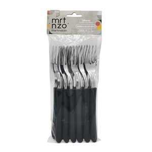 Imagen de Cubiertos tenedores de mesa x12 en bolsa acero inoxidable NEGRO, ELEGANCE MARTINAZZO