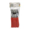 Imagen de Cubiertos tenedores de mesa x12 en bolsa acero inoxidable ROJO, ELEGANCE MARTINAZZO