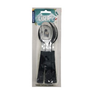 Imagen de Cubiertos cucharas de mesa x6 en blister acero inoxidable NEGRO, UNA MARTINAZZO