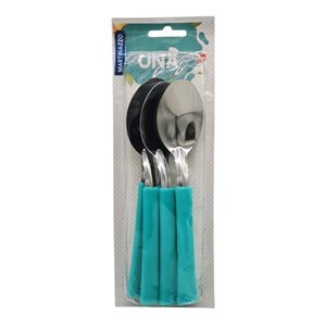 Imagen de Cubiertos cucharas de mesa x6 en blister acero inoxidable VERDE, UNA MARTINAZZO