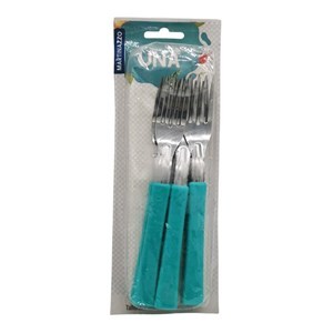 Imagen de Cubiertos tenedor de mesa x6 en blister, acero inoxidable VERDE, UNA MARTINAZZO