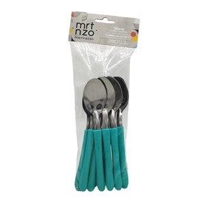 Imagen de Cubiertos cucharas de mesa x12 en bolsa acero inoxidable VERDE, ELEGANCE MARTINAZZO