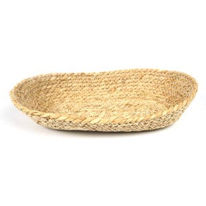 Imagen de Canasto cesto bandeja de fibras naturales, junco de agua