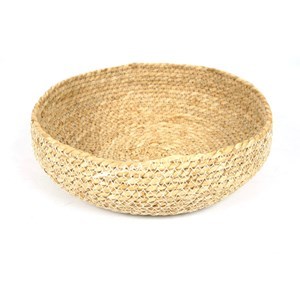 Imagen de Cesta redonda tejido fino, grande, de fibras naturales, junco de agua