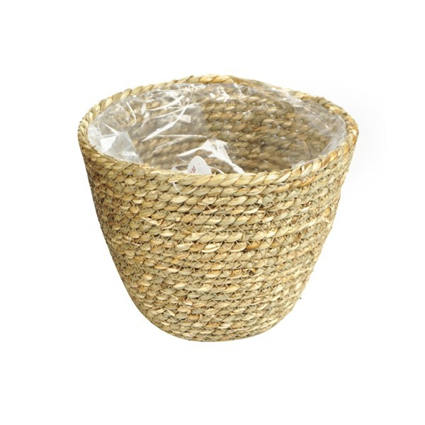 Imagen de Canasto porta maceta, chico, de fibras naturales, junco de agua
