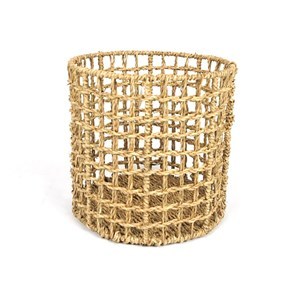 Imagen de Cesto calado, grande, de fibras naturales, junco de agua