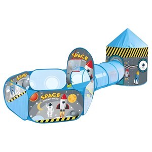 Imagen de Casita carpa para niños CELESTE, con túnel y pelotero, en bolsa