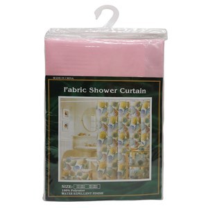 Imagen de Cortina de baño con 12 aros de plástico, de poliéster, varios colores, en bolsa