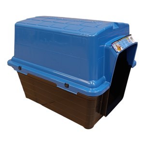 Imagen de Casita para mascotas Nº3, de plástico desarmable modelo tradicional, techo AZUL FURACAO