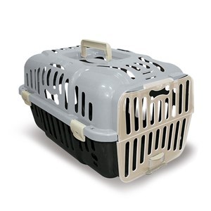 Imagen de Caja transportadora de mascotas Nº2 con asa, de plástico, GRIS, FURACAO