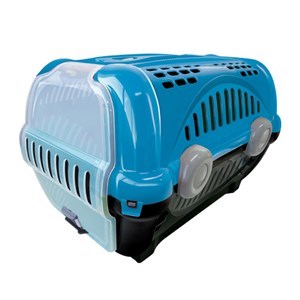 Imagen de Caja transportadora de mascotas Nº1 con asa, de plástico, AZUL, FURACAO