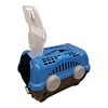 Imagen de Caja transportadora de mascotas Nº1 con asa, de plástico, AZUL, FURACAO