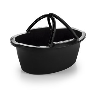 Imagen de Palangana de plástico ovalada con asas, 16L, negro