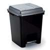 Imagen de Papelera de plástico con pedal 14,5L, NEGRO
