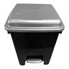 Imagen de Papelera de plástico con pedal 14,5L, NEGRO