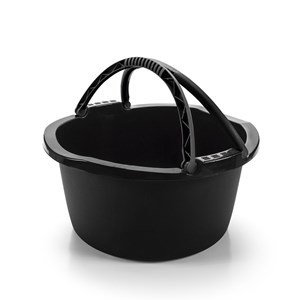 Imagen de Palangana de plástico con asas, 14L, NEGRO