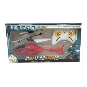 Imagen de Helicóptero con control remoto, con luz, vuelo por inducción 2AAA y USB en caja, varios colores