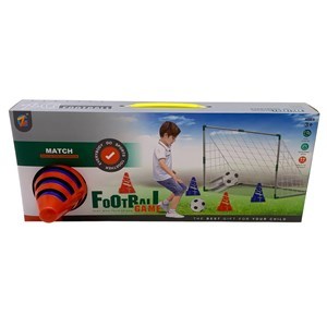 Imagen de Arco de fútbol con conos de entrenamiento y pelota, en caja