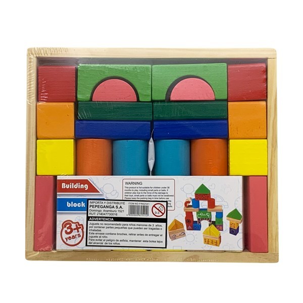 Imagen de Bloques de madera, 30 piezas, en caja