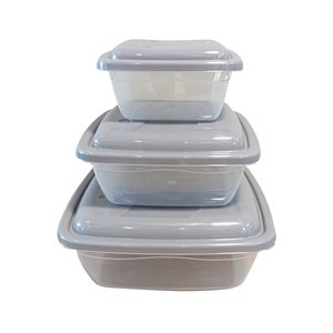 Imagen de Vianda recipiente de plástico 1.5L, x3 350 a 1500ml, varios colores