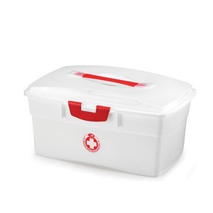 Imagen de Valija botiquín para medicamentos de plástico, grande, 2 divisiones, en bolsa