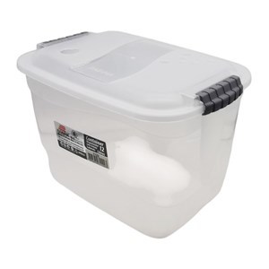 Imagen de Caja organizadora de plástico con tapa 12L, transparente