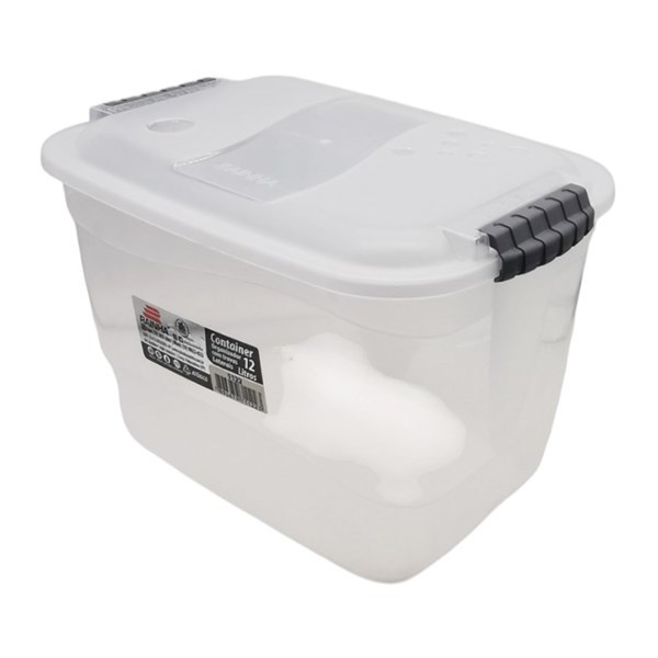 Imagen de Caja organizadora de plástico con tapa 12L, transparente
