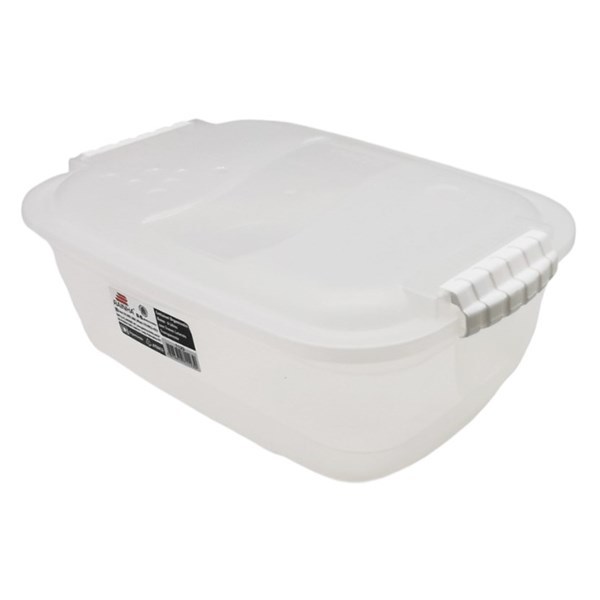 Imagen de Caja organizadora de plástico con tapa 6L, transparente