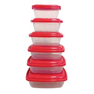 Imagen de Vianda recipiente de plástico x6, 240 a 1500ml, varios colores