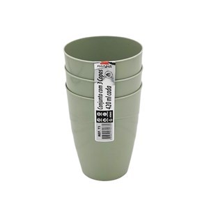 Imagen de Vaso de plástico x3, 420ml, varios colores