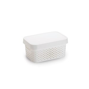 Imagen de Caja organizadora de plástico con tapa calada 4.5L, BLANCO