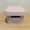 Imagen de Caja organizadora de plástico con tapa calada, 4,5L, BEIGE