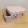 Imagen de Caja organizadora de plástico con tapa calada, 4,5L, BEIGE