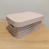 Imagen de Caja organizadora de plástico con tapa calada, 4,5L, BEIGE