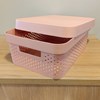 Imagen de Caja organizadora de plástico con tapa calada 11L, ROSADO