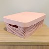 Imagen de Caja organizadora de plástico con tapa calada 11L, ROSADO