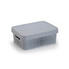 Imagen de Caja organizadora de plástico con tapa calada 11L, GRIS